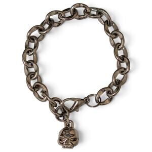 HARLEY DAVIDSON MOTORCYCLES Willie G Skull Charm Bracelet Stainless Steel Chain